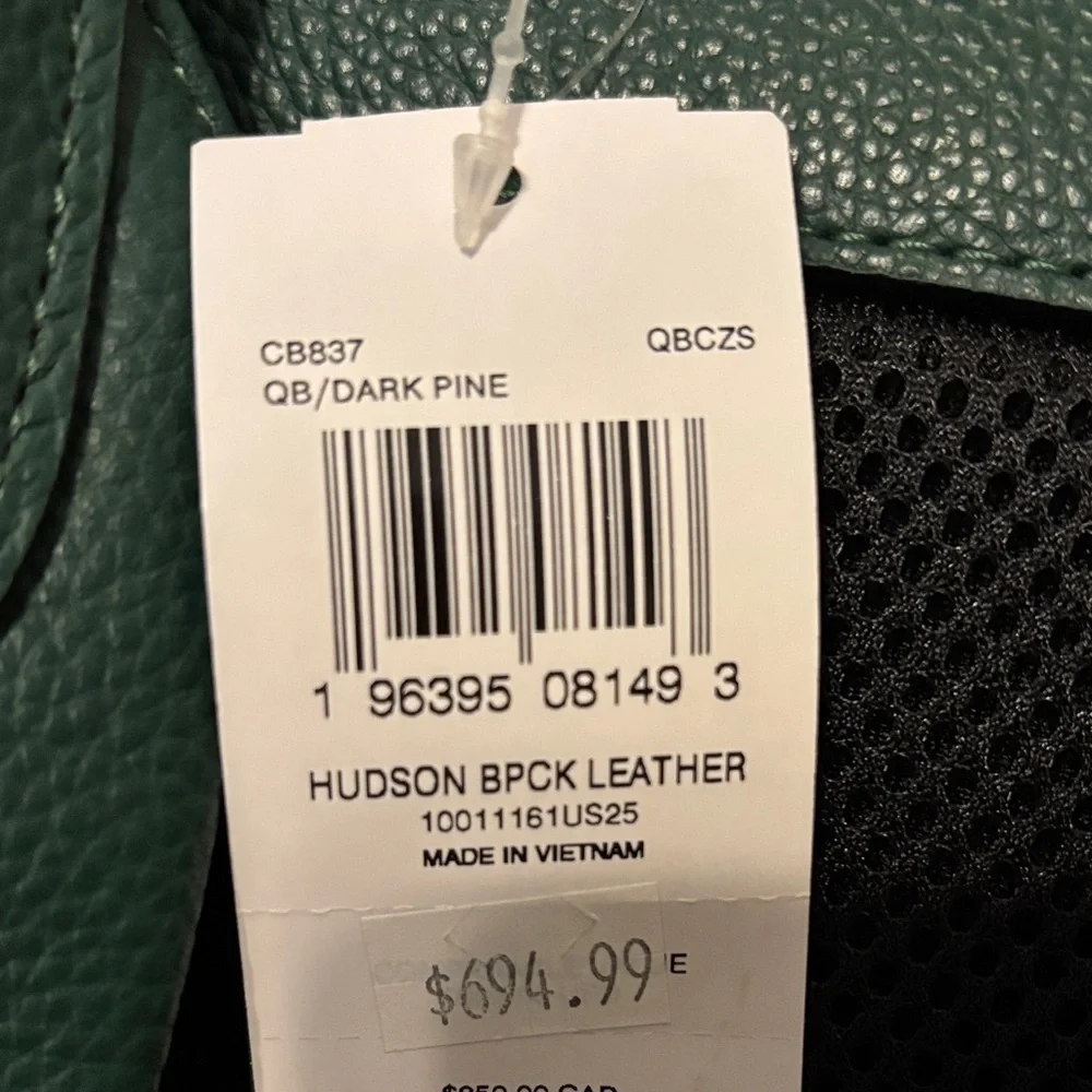 Coach Dark Green Leather Backpack - Picture 7 of 7